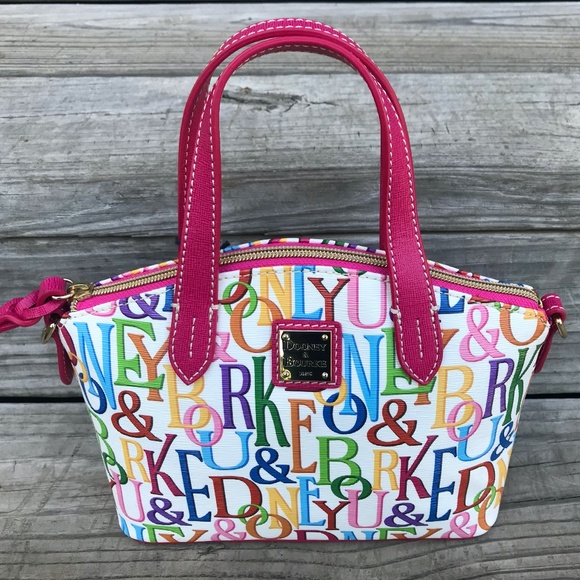 Dooney & Bourke Handbags - Dooney & Bourke Ruby Rainbow Logo Satchel Purse New